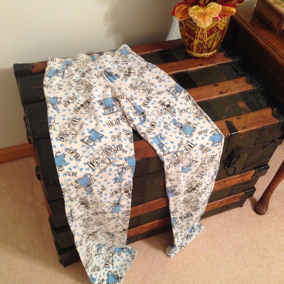 White and Blue Bunny Pajama Pants - Picture 3 of 4